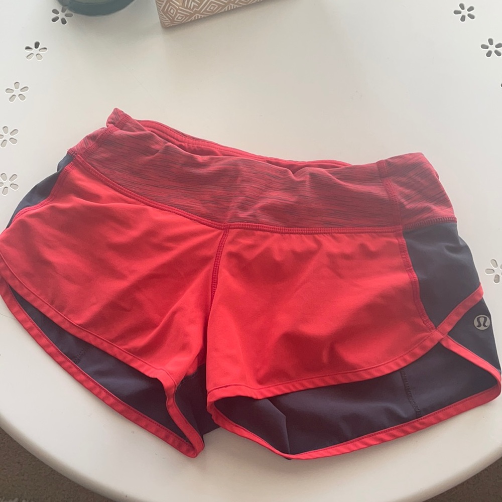 Lululemon Speed Short - red & charcoal - space dye
